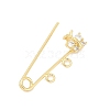 Brass Micro Pave Cubic Zirconia Brooch Findings KK-H203-10G-2