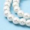 10 Strands Baking Painted Pearlized Glass Pearl Round Bead Strands HY-SZ0001-02B-03-4