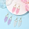 3 Pairs 3 Colors Glass Beaded Dangle Earrings EJEW-MZ00749-1