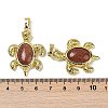 Synthetic Goldstone & Brass Pendants KK-F887-01G-14-3