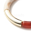 Imitation Gemstone Acrylic Curved Tube Beaded Stretch Bracelet BJEW-JB07953-4
