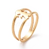 Ion Plating(IP) 201 Stainless Steel Girl Shape Finger Ring RJEW-J051-20G-1