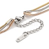 304 Stainless Steel Multi Layered Round Snake Chain Necklaces NJEW-H043-11MC-3