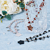 3Pcs 3 Colors Plastic & Alloy Star Pendant Necklaces with CCB Beaded Chains NJEW-FI0001-34-5