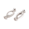 Anti-Tarnish Rhodium Plated 925 Sterling Silver Key Clasps STER-F037-140P-3