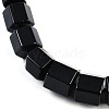 Natural Black Agate Hexagon Prism Graduated Beaded Necklaces for Women Men NJEW-K388-03J-2