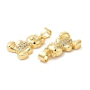 Brass Micro Pave Cubic Zirconia Pendants KK-M249-17G-2