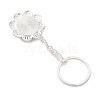 Mixed Stone & Alloy Flower Pendant Keychain KEYC-JKC01109-5