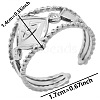 Geometric Eye Design Stainless Steel Cuff Ring for Unisex TA8948-1-1