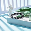 Natural Lava Rock Round Beaded Stretch Bracelet with Howlite BJEW-JB07581-02-2