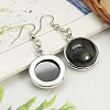 Fashion Natural Dyed & Heated Black Agate Earrings EJEW-E003-10-2