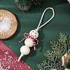 Christmas Wood Beads Pendant Decorations HJEW-TA00291-2