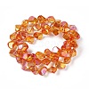 Full Rainbow Plated Electroplate Glass Beads EGLA-Q066-FR04-2