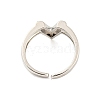 Hollow V-Shaped Brass Open Cuff Rings RJEW-Q781-15P-3