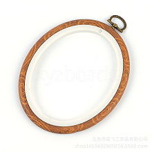 Rubber Imitation Wood Cross Stitch Embroidery Hoops PW-WG10256-02