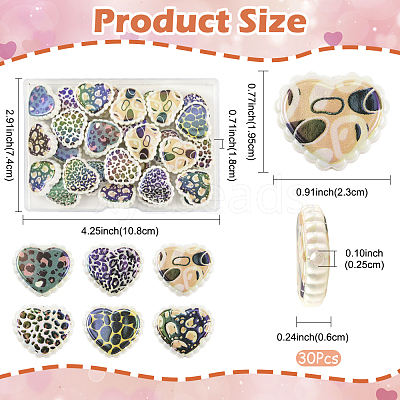 30Pcs Rainbow Iridescent Printed Opaque Acrylic Beads OACR-FS0002-58A-01-1