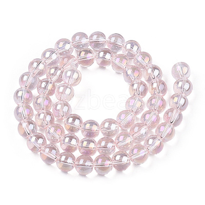 Electroplate Transparent Glass Beads Strands GLAA-T032-T8mm-AB10-1