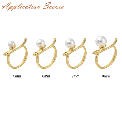 Brass Cup Peg Open Cuff Ring Settings KK-G518-10G-02-1
