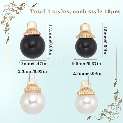 40Pcs 4 Styles Alloy Pendants FIND-SC0009-67-1