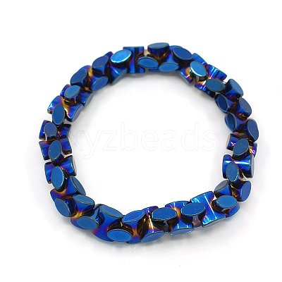 Fashion Non-Magnetic Synthetic Hematite Stretchy Bracelets BJEW-K001-02C-1