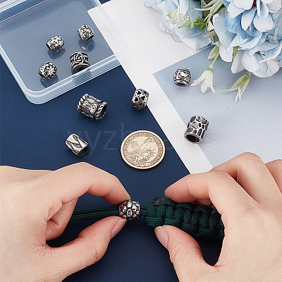 10Pcs 10 Styles 304 Stainless Steel European Beads STAS-PH0006-73-1