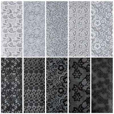 10 Rolls PET Lace Flower Nail Foils Floral Transfer Paper STIC-WH20010-16B-1