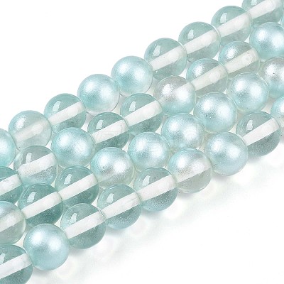 Baking Paint Transparent Glass Beads Strands DGLA-N011-8mm-05-1