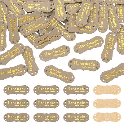 40Pcs PU Leather Craft Label Tags DIY-TADJ0001-22E-1