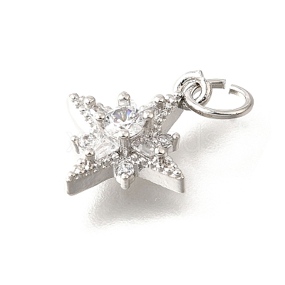 Brass Micro Pave Cubic Zirconia Pendants KK-V008-09P-1