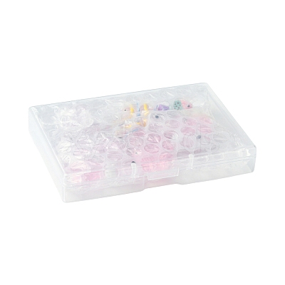 14Pcs 7 Colors Painted Glass Beads LAMP-FS0001-60-1