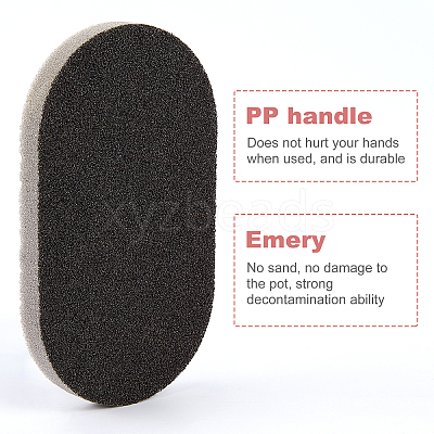 8 Pcs 2 Colors Portable Emery Sponge Pot Dish Brush AJEW-OC0002-10-1