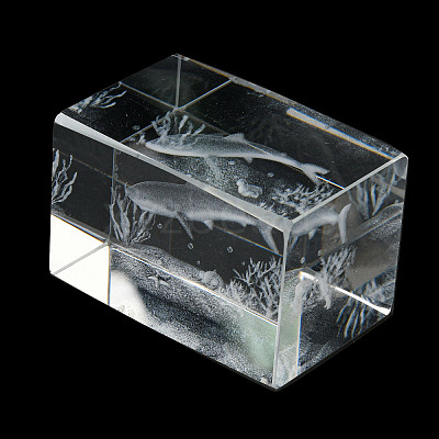 3D Laser Engraving Animal Glass Figurine DJEW-R013-01B-1