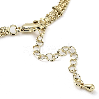 Rack Plating Brass Multi-Strand Necklace Making KK-K364-11G-1