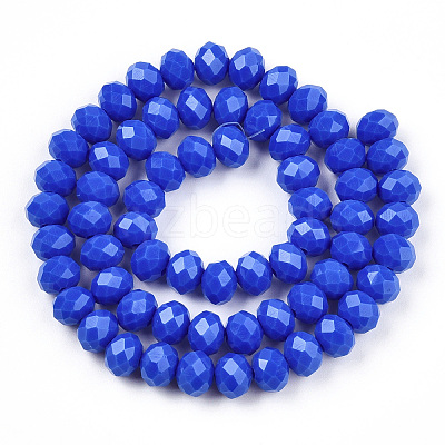 Opaque Solid Color Glass Beads Strands EGLA-A034-P6mm-D32-1