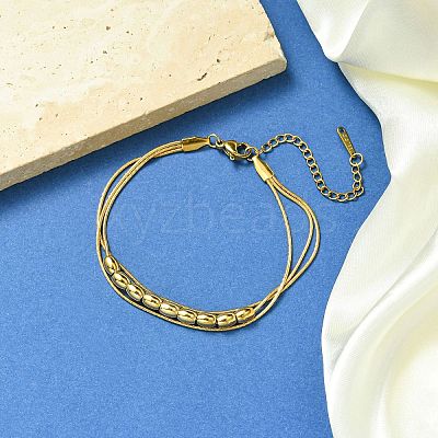 304 Stainless Steel Multi-strand Bracelets BJEW-G733-02M-1