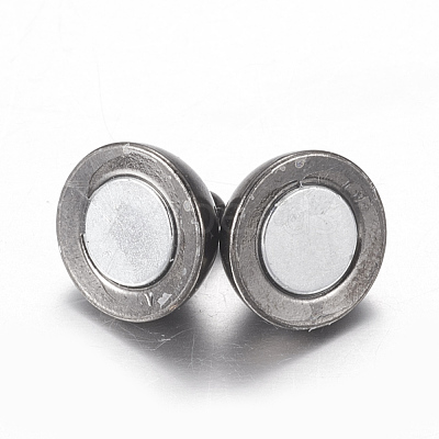 Brass Magnetic Clasps with Loops X-PALLOY-MC043-3B-1