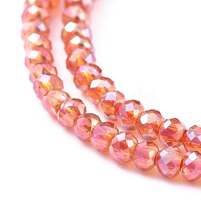 Electroplate Glass Beads Strands X-EGLA-F149-FR-01-1