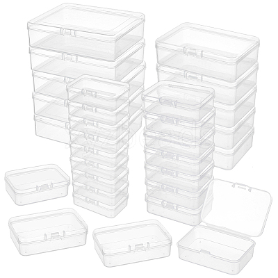 32Pcs 4 Styles Transparent Plastic Storage Boxes CON-BC0007-95-1