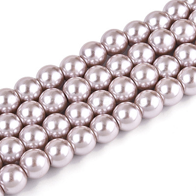 Baking Paint Pearlized Glass Pearl Round Bead Strands HY-Q330-8mm-81-1