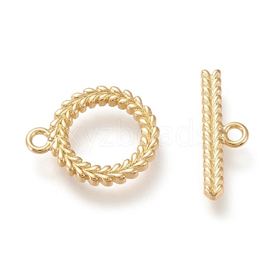 Brass Toggle Clasps KK-F820-12G-1