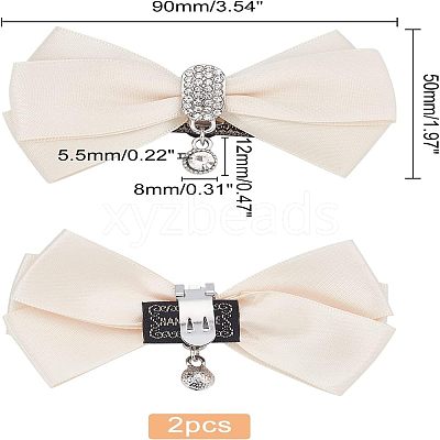 2Pcs Detachable Polyester Bowknot Shoe Decoration AJEW-FG0002-01A-1