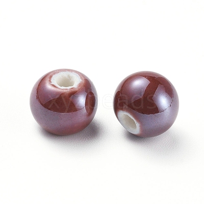 Glazed Porcelain Beads PORC-D001-8mm-25-1
