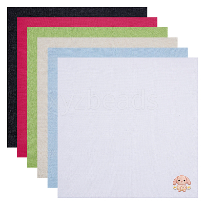 6Pcs Linen Embroidery Fabric DIY-WH0750-428-1