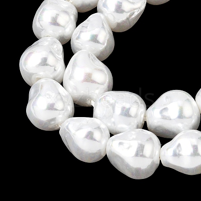 Electroplated Glass Shell Pearl Beads Strands BSHE-B009-D01-01-1