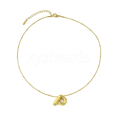Ion Plating(IP) Initial Letter 304 Stainless Steel Pendant Necklace NJEW-R265-05G-P-1