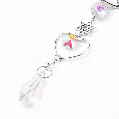 AB Color Plated Crystal Bullet Big Pendant Decorations HJEW-G019-03A-1