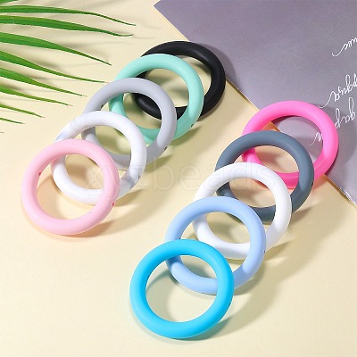 9Pcs Ring Food Grade Eco-Friendly Silicone Focal Beads JX895F-1