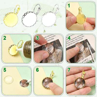 30Pcs 3 Colors Brass DIY Leverback Earring Settings KK-FS0002-10-1