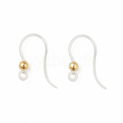 Transparent Resin Earring Hooks RESI-G050-01G-1