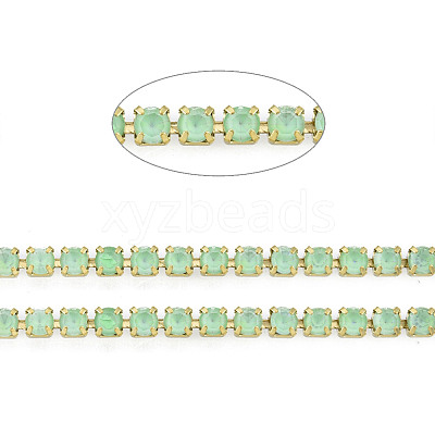 Brass Rhinestone Strass Chains CHC-N017-003B-C01-1